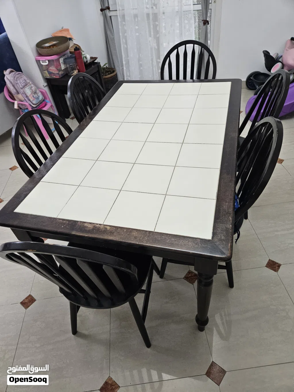 used 6 seater dining table with chairs