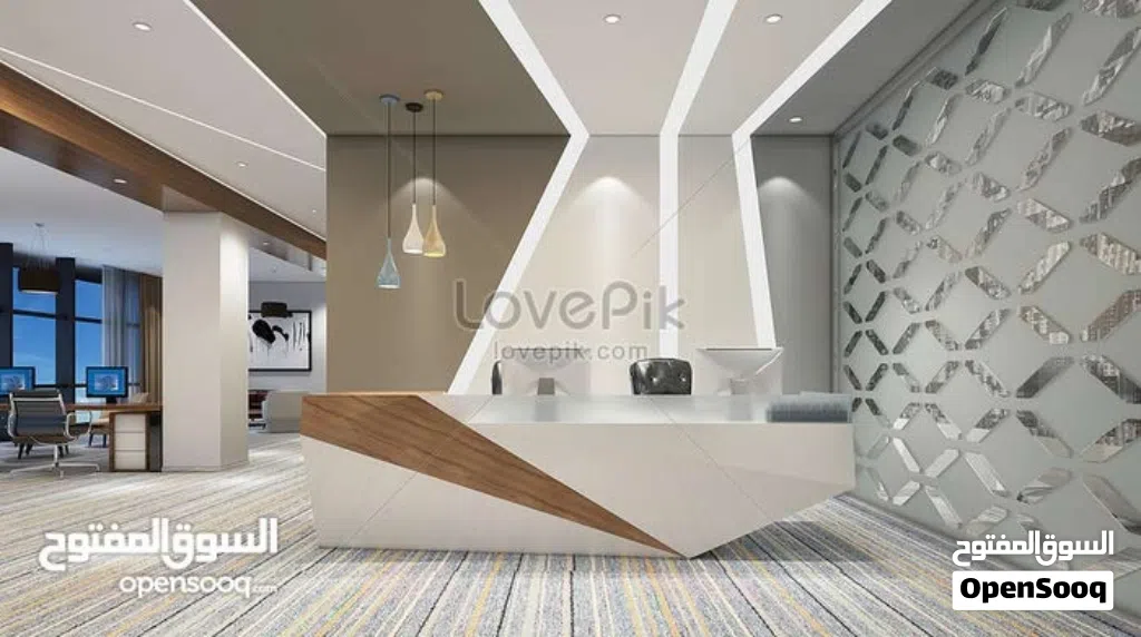 مكتب راقٍ للإيجار – مفروش بالكامل   Luxury Office for Rent (Fully Furnished)